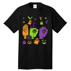 Boo Hands American Sign Language ASL Halloween Pride Tall T-Shirt