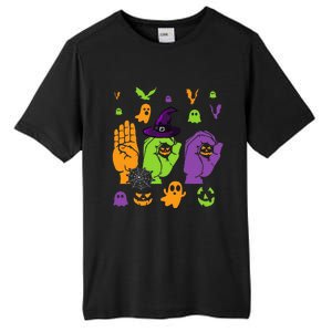 Boo Hands American Sign Language ASL Halloween Pride Tall Fusion ChromaSoft Performance T-Shirt