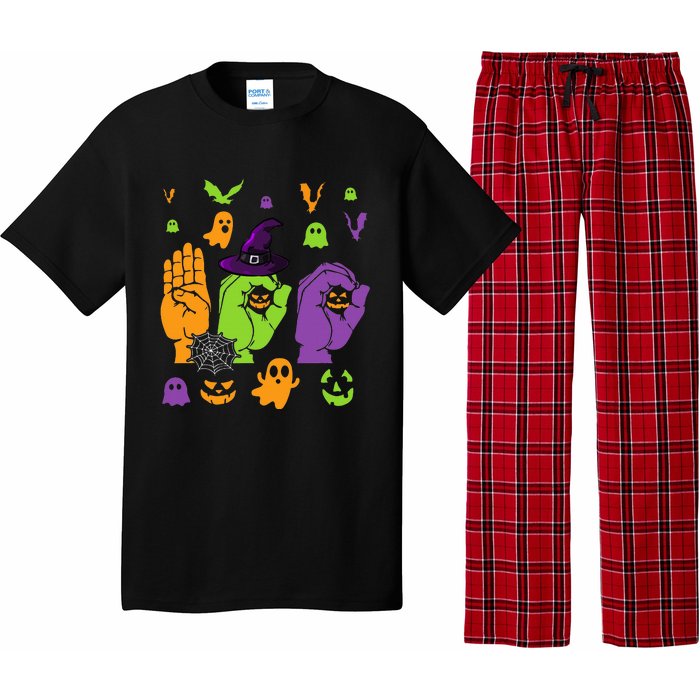 Boo Hands American Sign Language ASL Halloween Pride Pajama Set