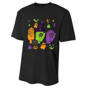 Boo Hands American Sign Language ASL Halloween Pride Performance Sprint T-Shirt