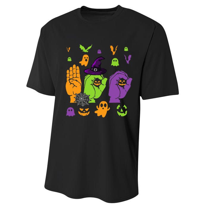 Boo Hands American Sign Language ASL Halloween Pride Performance Sprint T-Shirt