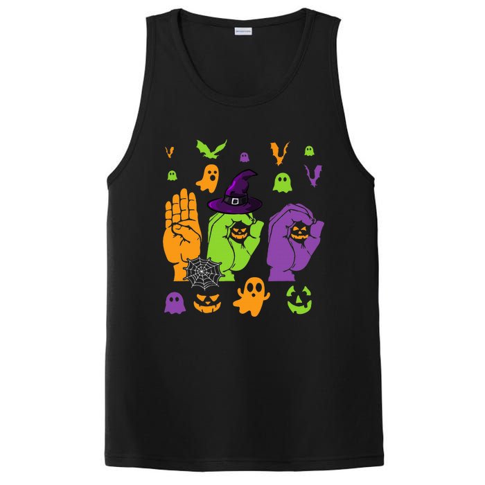 Boo Hands American Sign Language ASL Halloween Pride PosiCharge Competitor Tank