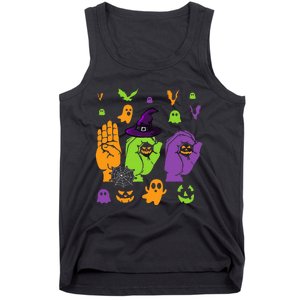 Boo Hands American Sign Language ASL Halloween Pride Tank Top