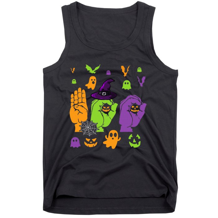 Boo Hands American Sign Language ASL Halloween Pride Tank Top