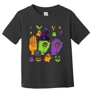 Boo Hands American Sign Language ASL Halloween Pride Toddler T-Shirt