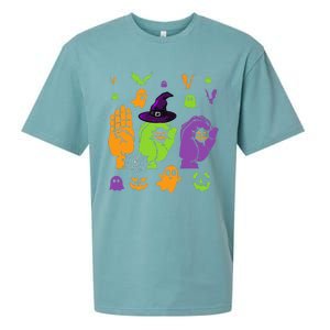 Boo Hands American Sign Language ASL Halloween Pride Sueded Cloud Jersey T-Shirt