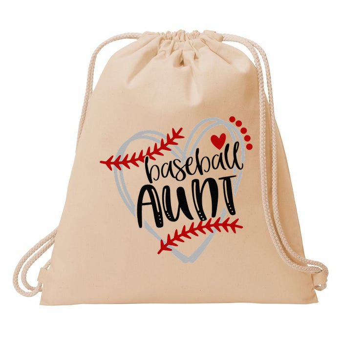Baseball Heart AUN Auntie Trendy Drawstring Bag