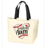 Baseball Heart AUN Auntie Trendy Zip Tote Bag