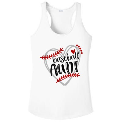 Baseball Heart AUN Auntie Trendy Ladies PosiCharge Competitor Racerback Tank