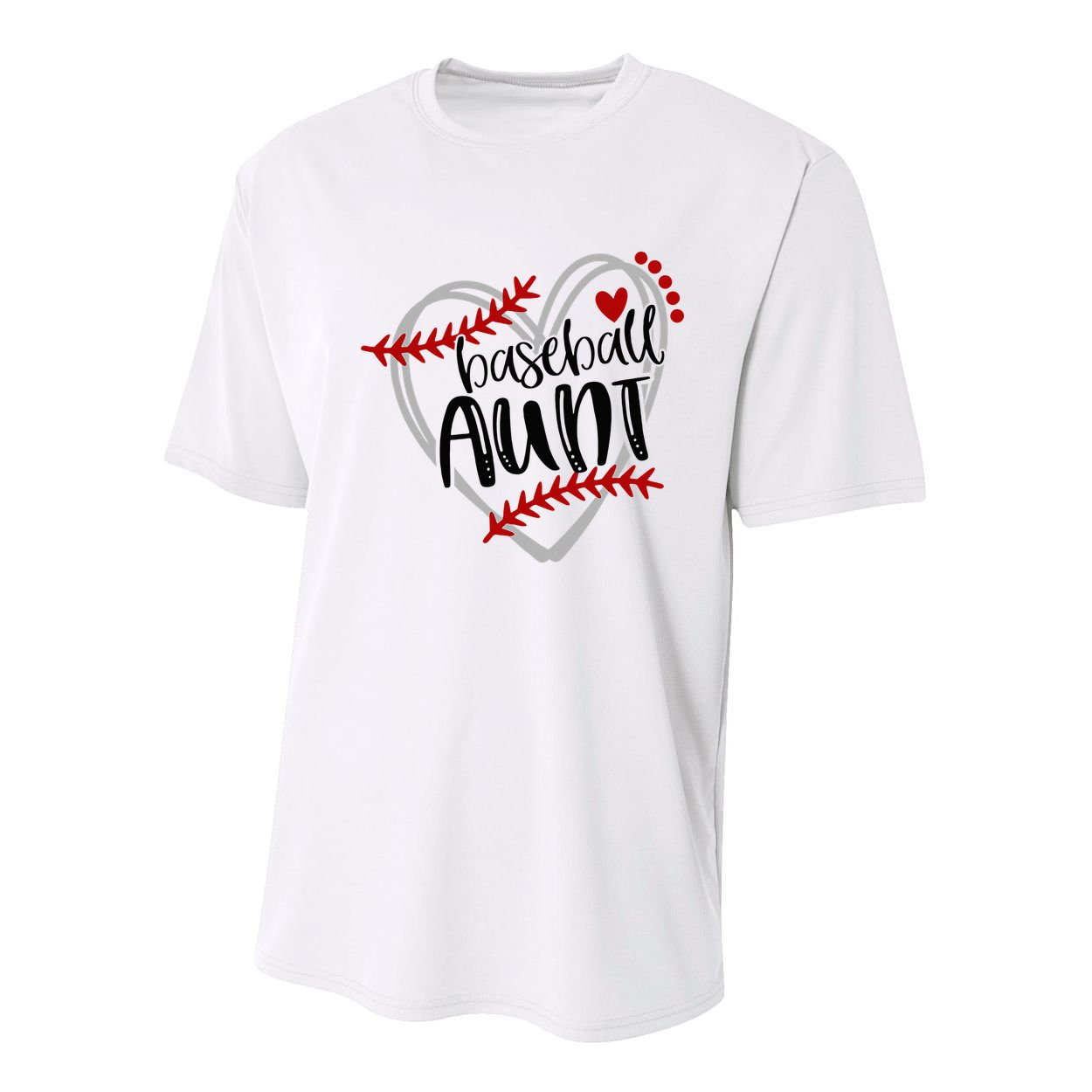 Baseball Heart AUN Auntie Trendy Youth Performance Sprint T-Shirt