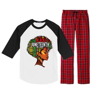 Black History Afro Queen Melanin Word Art Women Juneteenth Raglan Sleeve Pajama Set