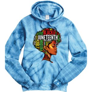 Black History Afro Queen Melanin Word Art Women Juneteenth Tie Dye Hoodie