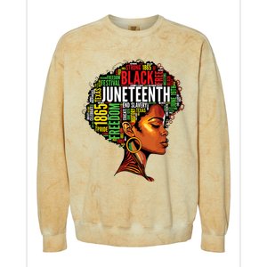 Black History Afro Queen Melanin Word Art Women Juneteenth Colorblast Crewneck Sweatshirt