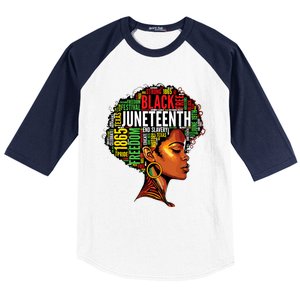 Black History Afro Queen Melanin Word Art Women Juneteenth Baseball Sleeve Shirt