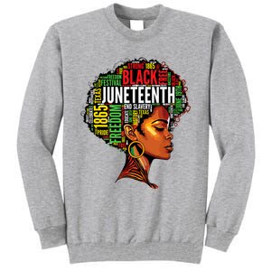 Black History Afro Queen Melanin Word Art Women Juneteenth Tall Sweatshirt