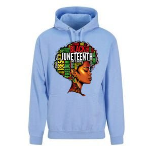 Black History Afro Queen Melanin Word Art Women Juneteenth Unisex Surf Hoodie