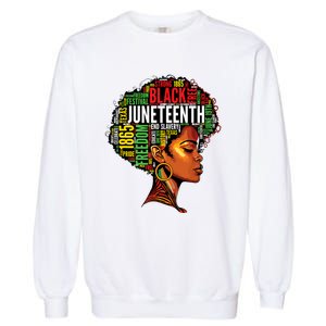 Black History Afro Queen Melanin Word Art Women Juneteenth Garment-Dyed Sweatshirt