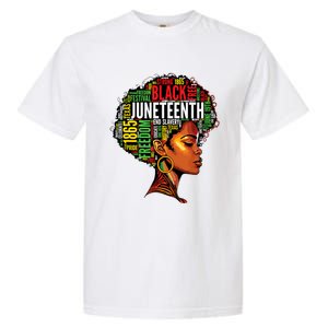 Black History Afro Queen Melanin Word Art Women Juneteenth Garment-Dyed Heavyweight T-Shirt