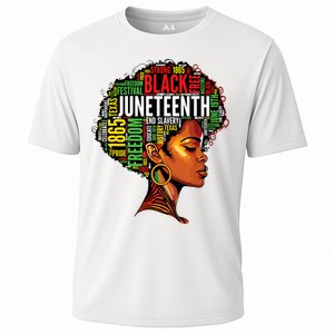 Black History Afro Queen Melanin Word Art Women Juneteenth Cooling Performance Crew T-Shirt