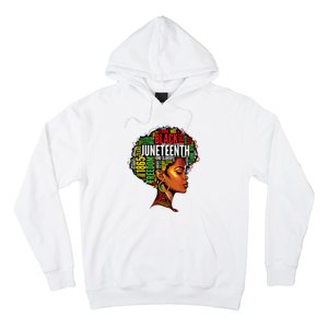 Black History Afro Queen Melanin Word Art Women Juneteenth Hoodie