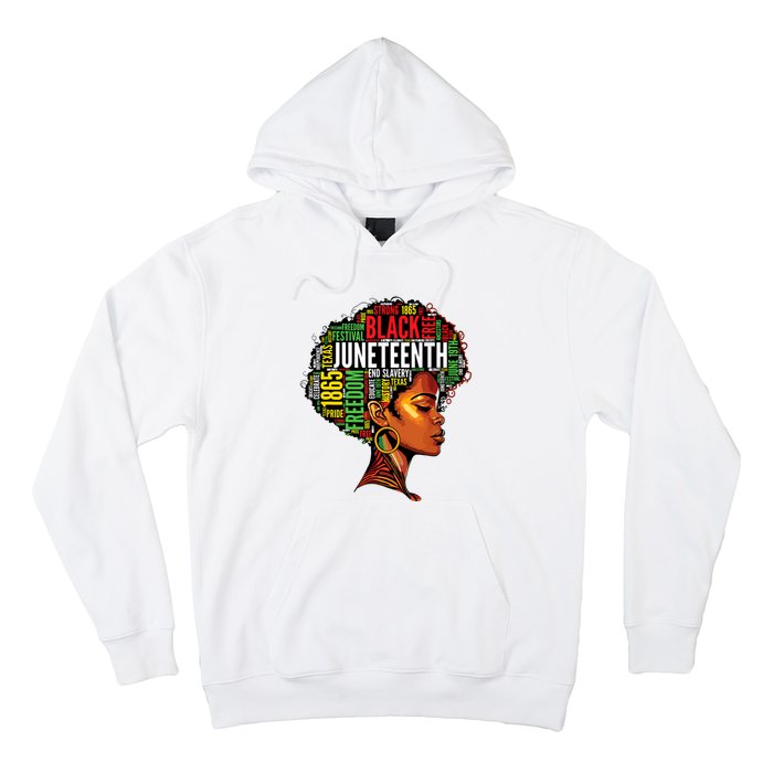 Black History Afro Queen Melanin Word Art Women Juneteenth Hoodie