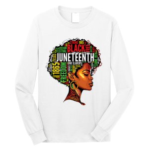 Black History Afro Queen Melanin Word Art Women Juneteenth Long Sleeve Shirt