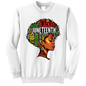 Black History Afro Queen Melanin Word Art Women Juneteenth Sweatshirt