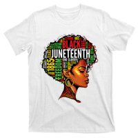 Black History Afro Queen Melanin Word Art Women Juneteenth T-Shirt