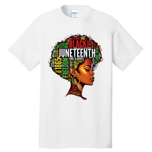 Black History Afro Queen Melanin Word Art Women Juneteenth Tall T-Shirt