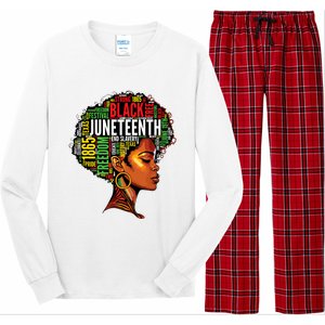 Black History Afro Queen Melanin Word Art Women Juneteenth Long Sleeve Pajama Set