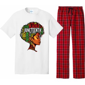 Black History Afro Queen Melanin Word Art Women Juneteenth Pajama Set