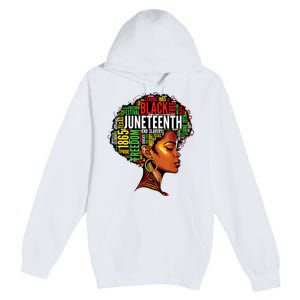 Black History Afro Queen Melanin Word Art Women Juneteenth Premium Pullover Hoodie