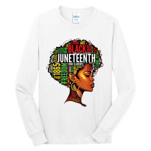 Black History Afro Queen Melanin Word Art Women Juneteenth Tall Long Sleeve T-Shirt