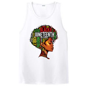 Black History Afro Queen Melanin Word Art Women Juneteenth PosiCharge Competitor Tank