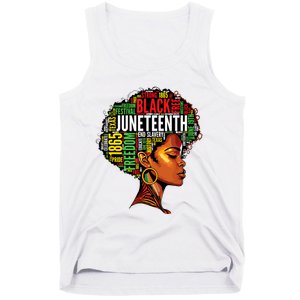 Black History Afro Queen Melanin Word Art Women Juneteenth Tank Top