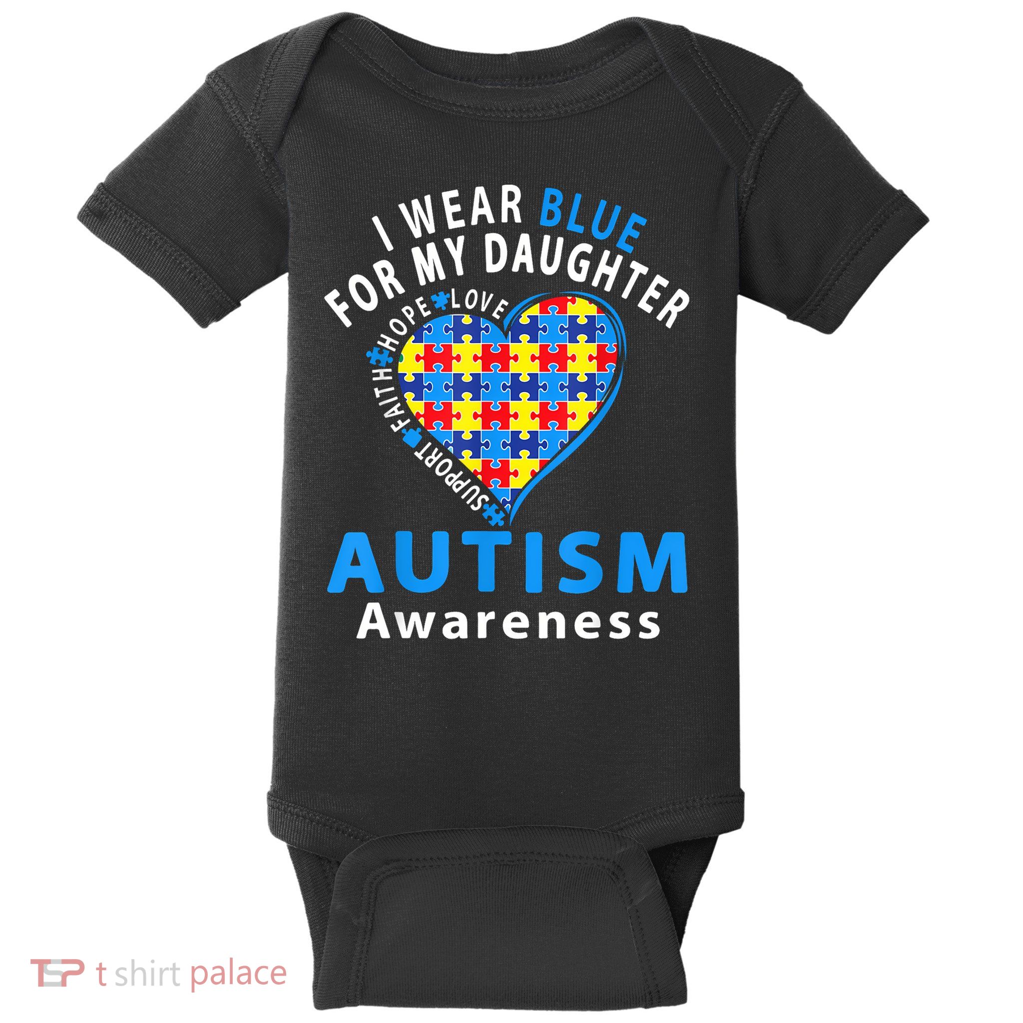 Baseball Heart Autism Awareness Dad Mom Baby Bodysuit