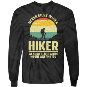 Best Hiking Art Outdoor Hike Gear Hiker Hiking Tie-Dye Long Sleeve Shirt