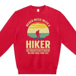 Best Hiking Art Outdoor Hike Gear Hiker Hiking Premium Crewneck Sweatshirt