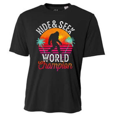 Bigfoot Hide And Seek World Champion Sasquatch Retro Vintage Cooling Performance Crew T-Shirt