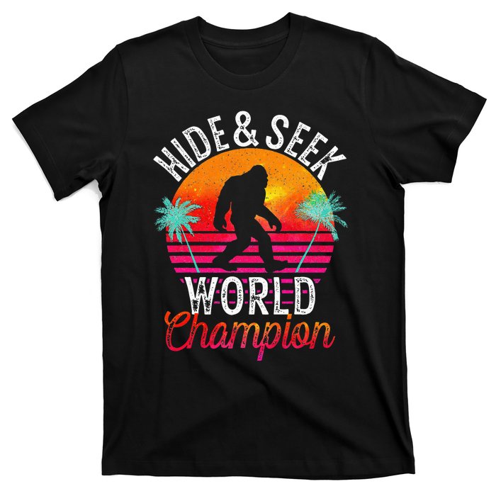 Bigfoot Hide And Seek World Champion Sasquatch Retro Vintage T-Shirt