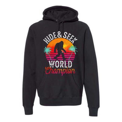 Bigfoot Hide And Seek World Champion Sasquatch Retro Vintage Premium Hoodie