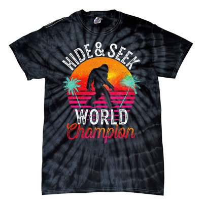 Bigfoot Hide And Seek World Champion Sasquatch Retro Vintage Tie-Dye T-Shirt