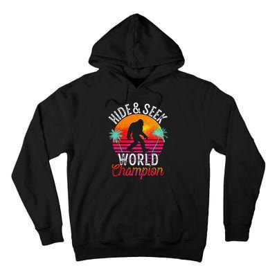 Bigfoot Hide And Seek World Champion Sasquatch Retro Vintage Tall Hoodie