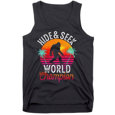 Bigfoot Hide And Seek World Champion Sasquatch Retro Vintage Tank Top