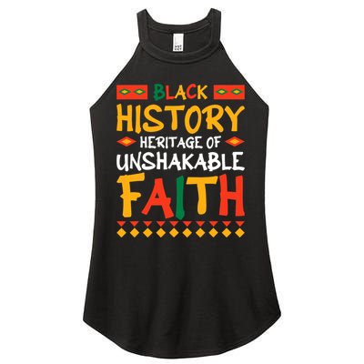 Black History A Heritage Of Unshakable Faith Women's Perfect Tri Rocker Tank