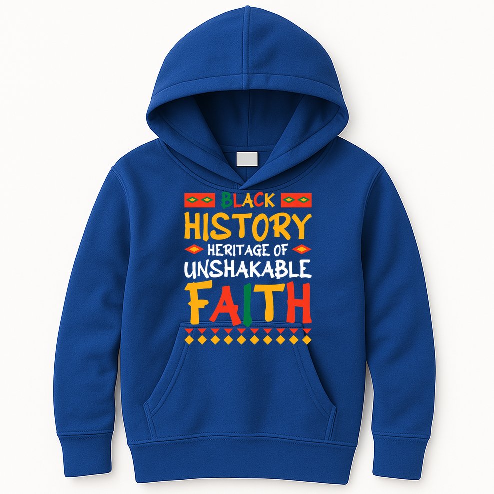 Black History A Heritage Of Unshakable Faith Kids Hoodie
