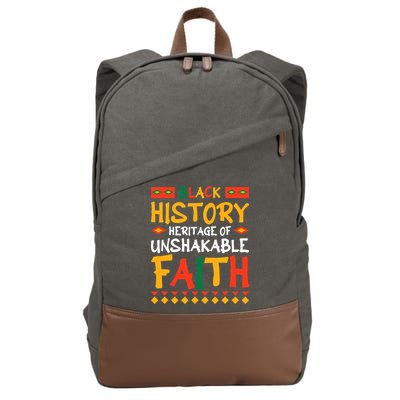 Black History A Heritage Of Unshakable Faith Cotton Canvas Backpack