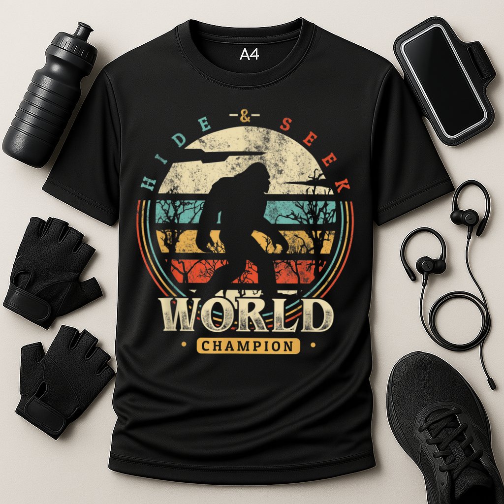 Bigfoot Hide And Seek Champion Sasquatch Camping Tees Cooling Performance Crew T-Shirt