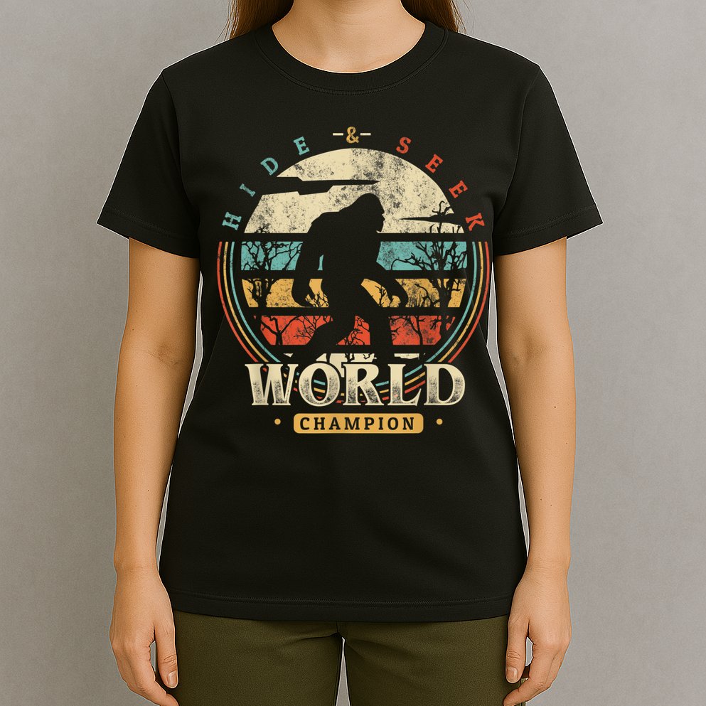 Bigfoot Hide And Seek Champion Sasquatch Camping Tees T-Shirt
