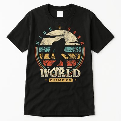 Bigfoot Hide And Seek Champion Sasquatch Camping Tees Tall T-Shirt